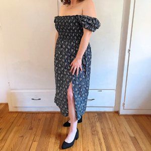 J.Crew Short-Sleeve Smocked Dress in Starry Swirl - XXL